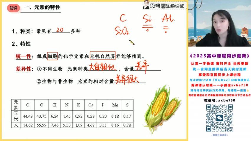 2025高一段瑞莹生物秋季班